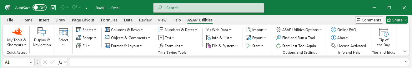 Excel with ASAP Utilities